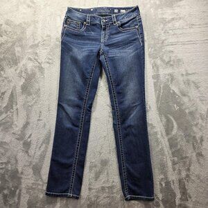 Miss Me Jeans Womens 29 Blue Straight Leg Stretch Denim Medium Wash JSS1515T20